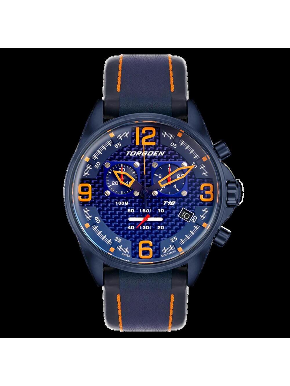 Torgoen T18 Carbon Fiber Chronograph Watch Swiss Quartz K1 Crystal (T18)